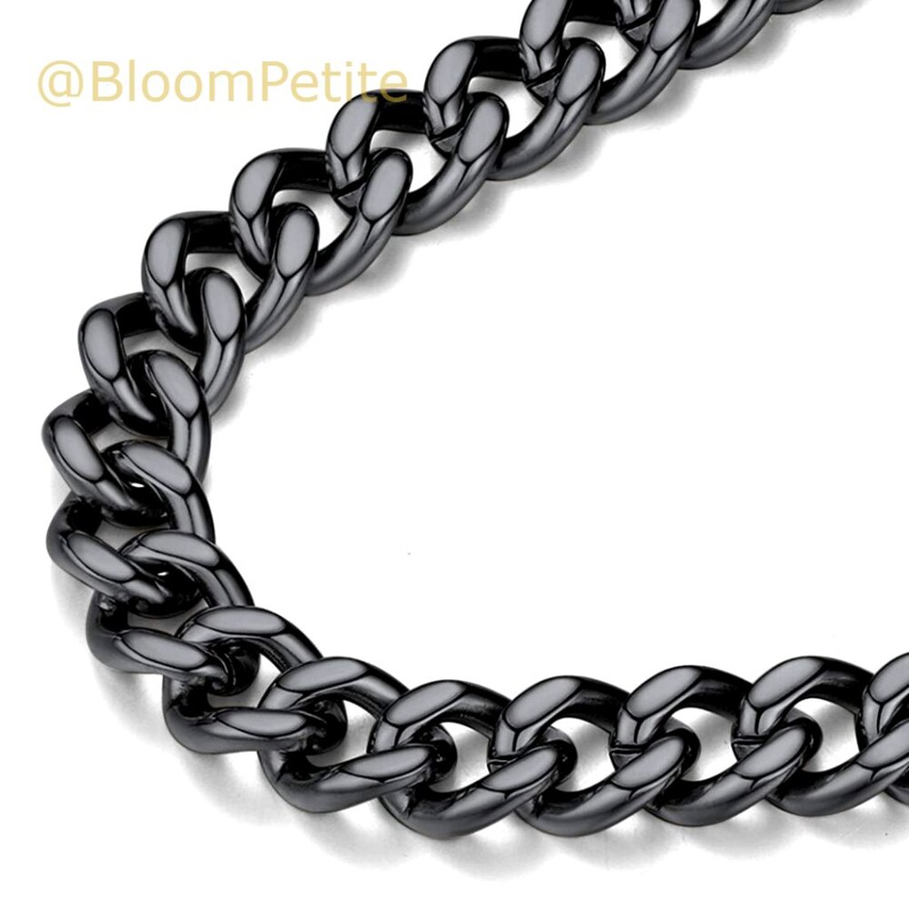 18K Gold Plated Stainless Steel Curb Chain Necklace 9MM Width